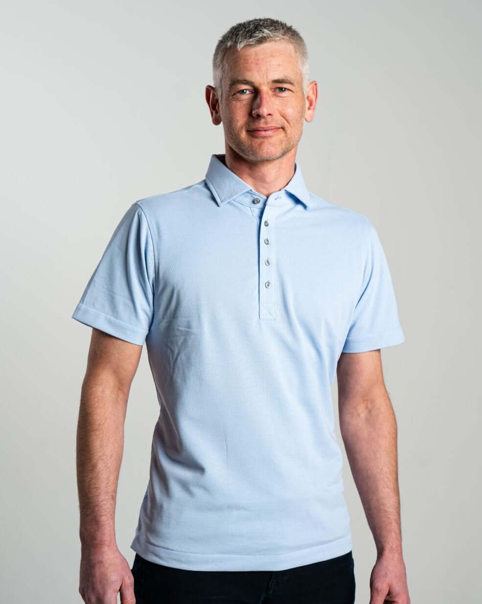 No Sweat Polo Shirt Sky Blue, Sweat Proof, Anti-Odor, Stain Repellent, Sweat-wicking