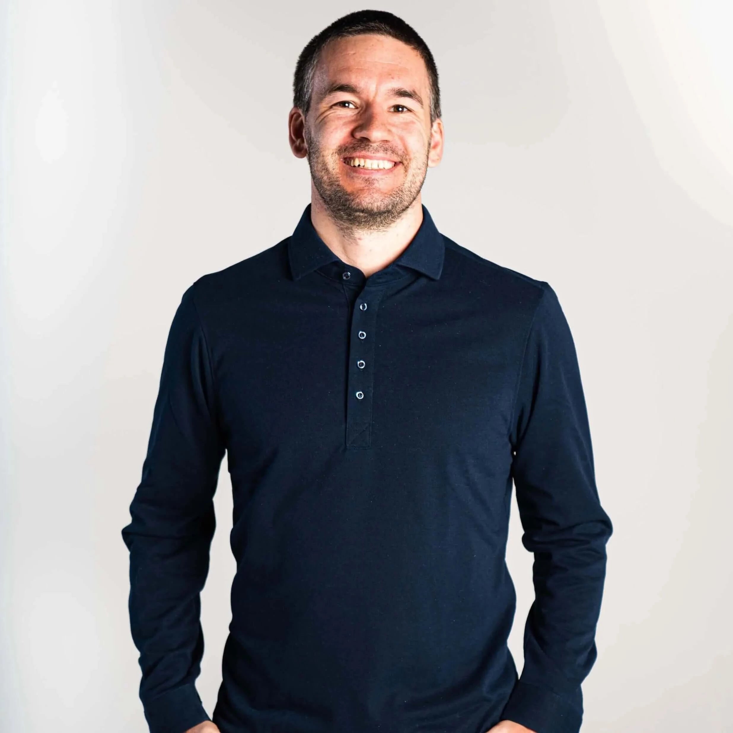 Sweat Proof Long Sleeve Polo Shirt (Navy) – No Sweat Clothing AS