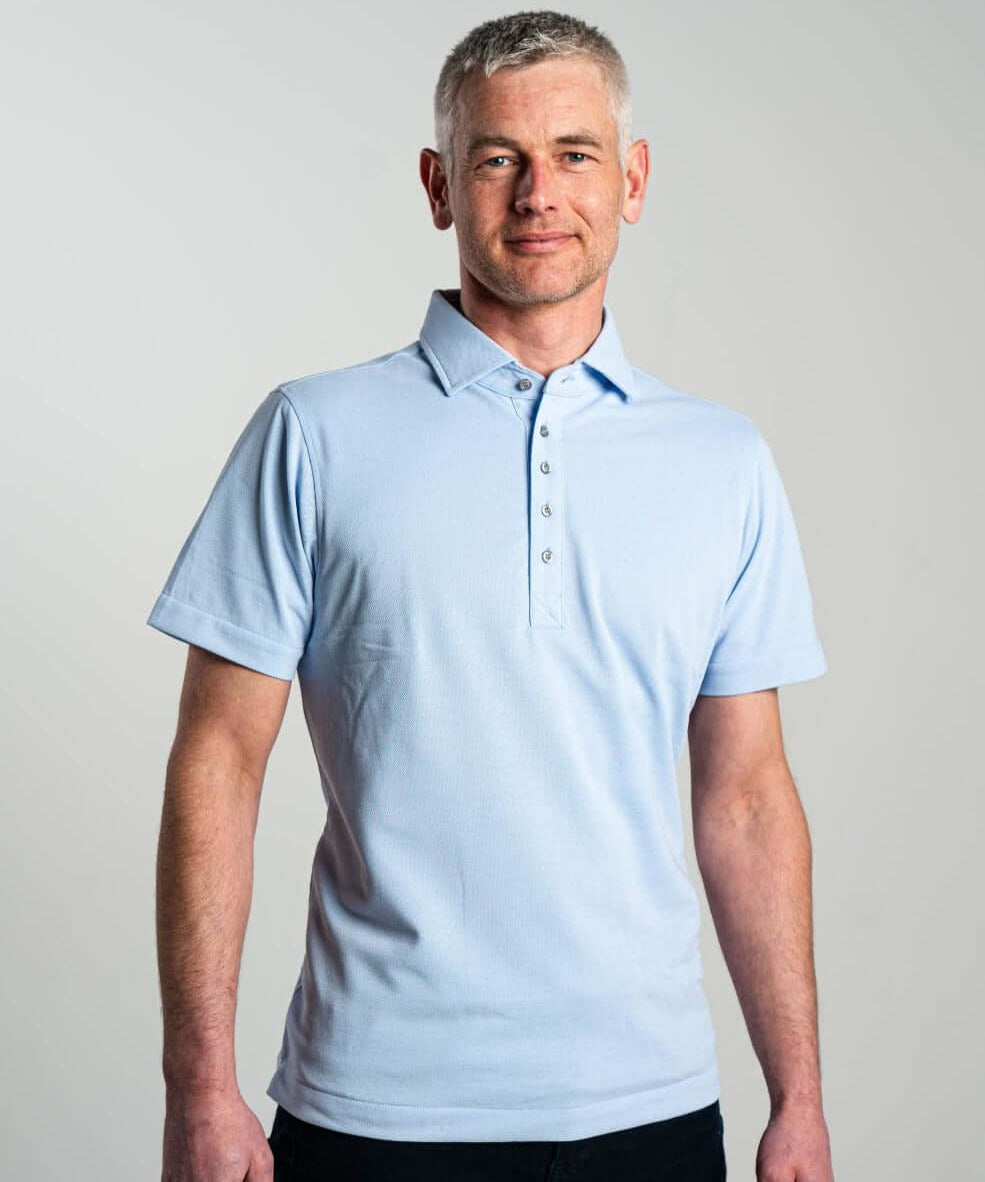 No Sweat Polo Shirt Sky Blue - No Sweat Clothing Europe AB