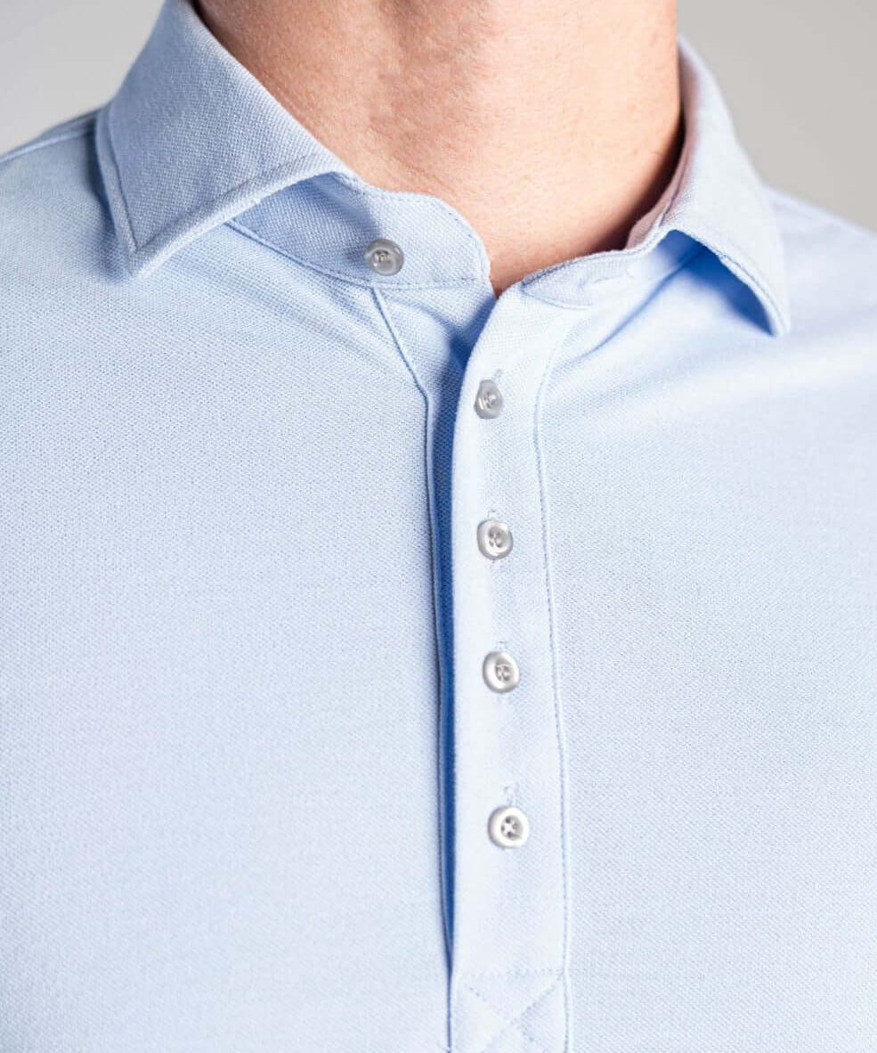 No Sweat Polo Shirt Sky Blue Long - No Sweat Clothing Europe AB